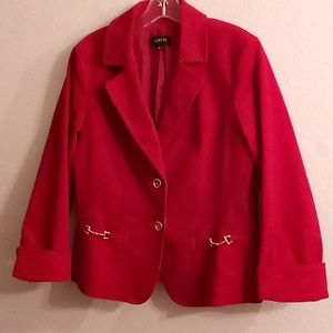 NEW TALBOTS Valentine's Holiday Winter Festival Sz 8 Red Color Gold Buttons HGRC